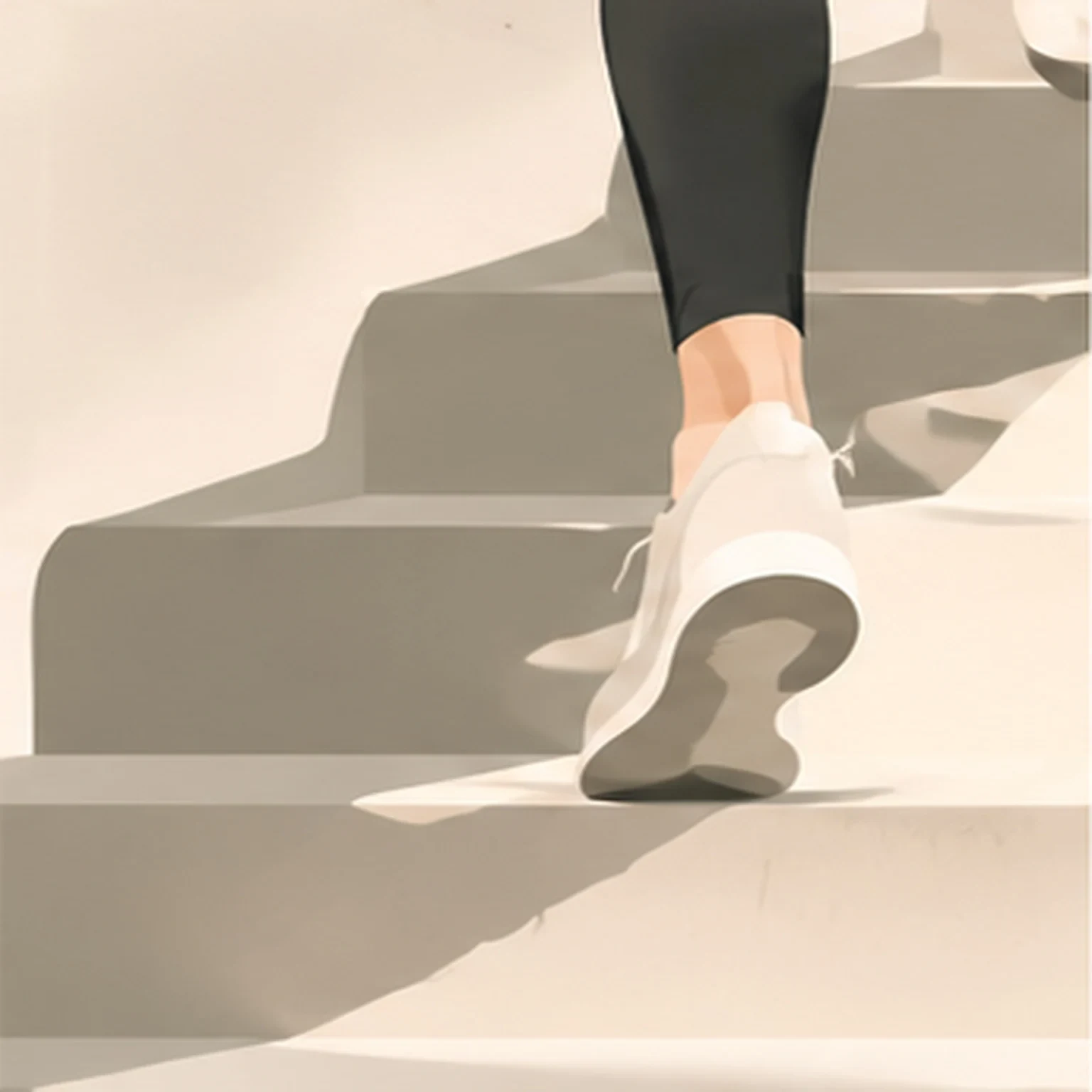 Persona che sale le scale, illustrazione del movimento